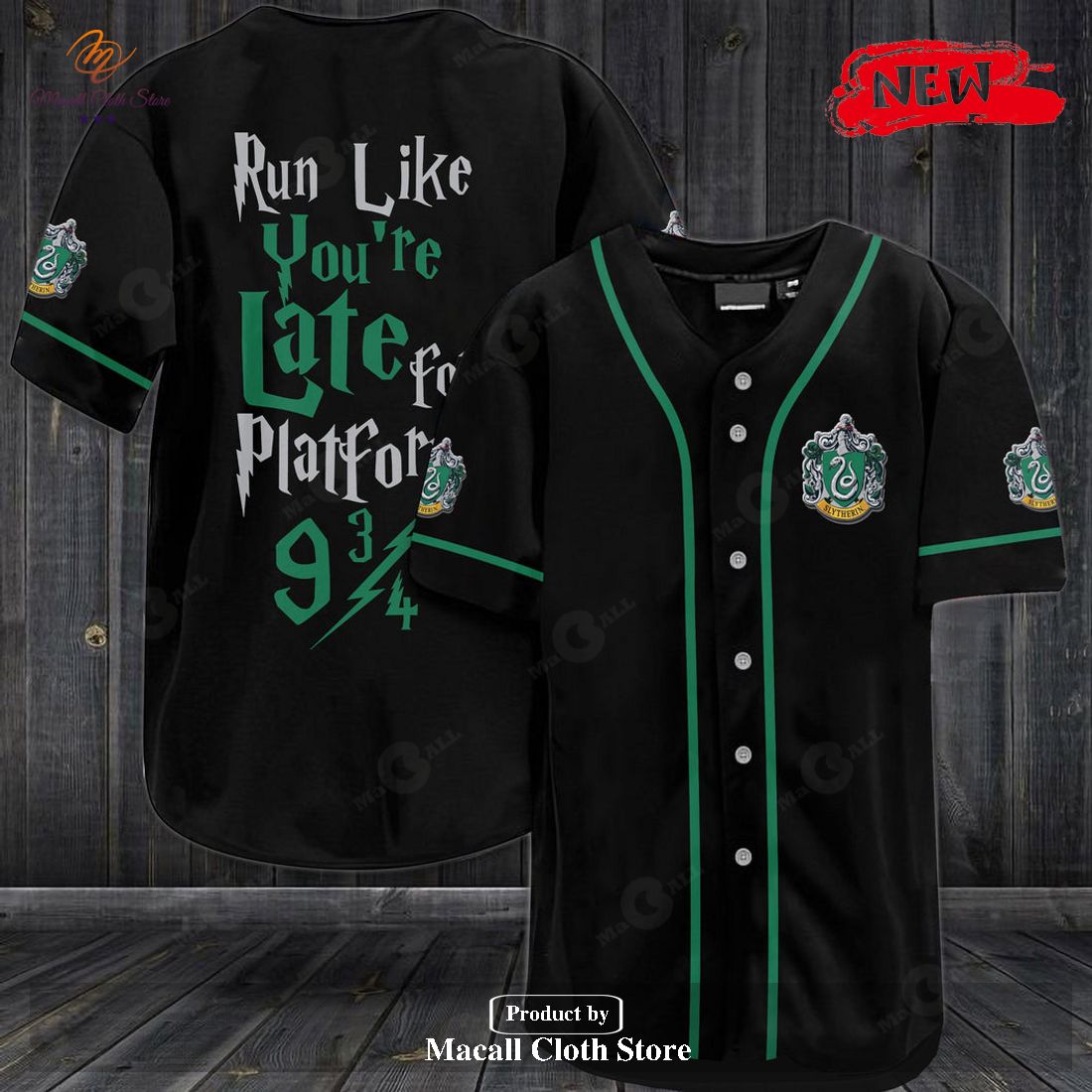 Harry Potter Run Like You’re Late For Platform 9 Slytherin Baseball Jersey