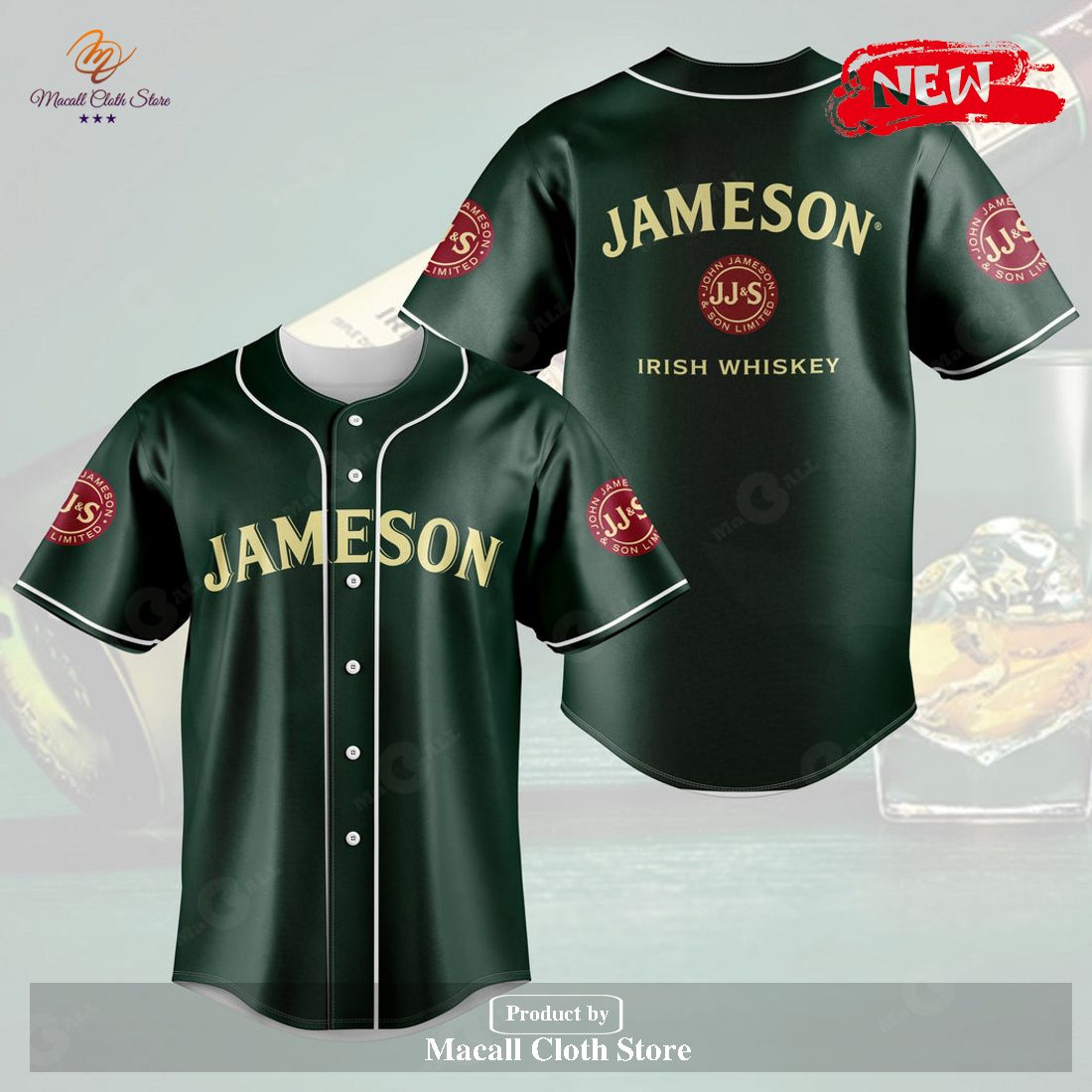 Jameson Irish Whisky Baseball Jersey - Macall Cloth Store - Destination ...