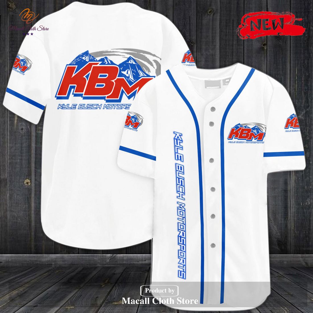 Kyle Busch Motorsports Racing Baseball Jersey Kyle Busch Motorsports Racing Baseball Jersey