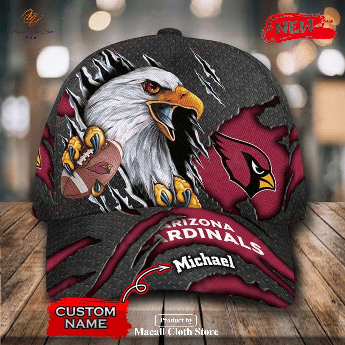 Personalized Name Arizona Cardinals NFL Eagles Rugby Design Classic Cap