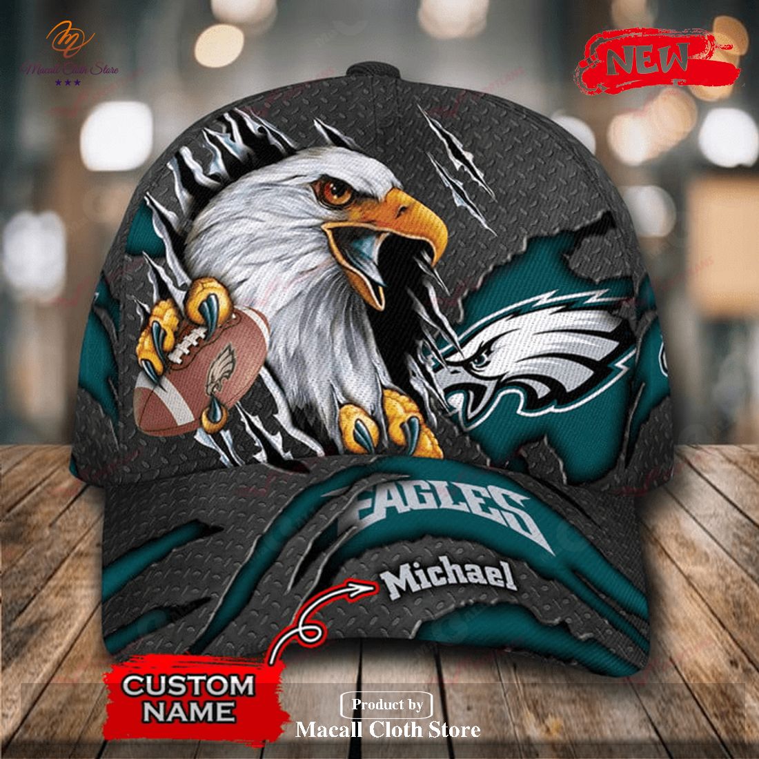 Personalized Name Philadelphia Eagles NFL Eagles Rugby Design Classic Cap