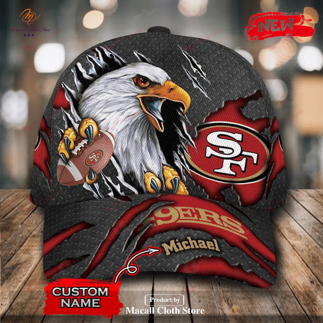 Personalized Name San Francisco 49ers NFL Eagles Rugby Design Classic Cap