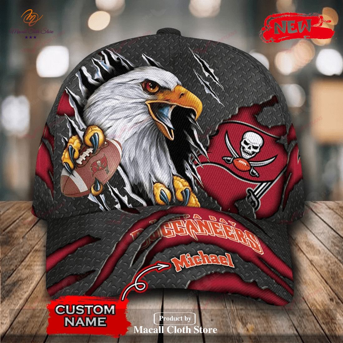 Personalized Name Tampa Bay Buccaneers NFL Eagles Rugby Design Classic Cap