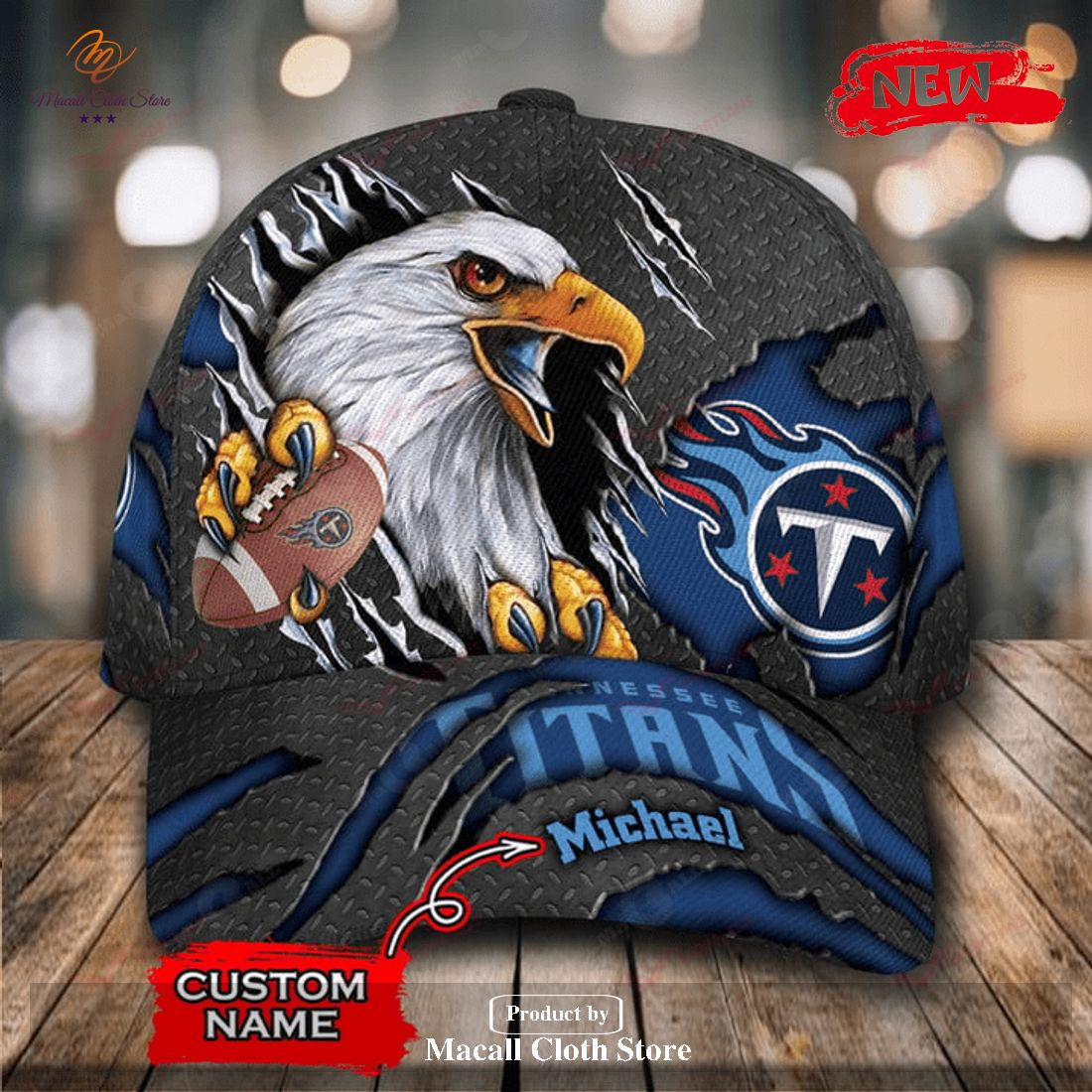 Personalized Name Tennessee Titans NFL Eagles Rugby Design Classic Cap