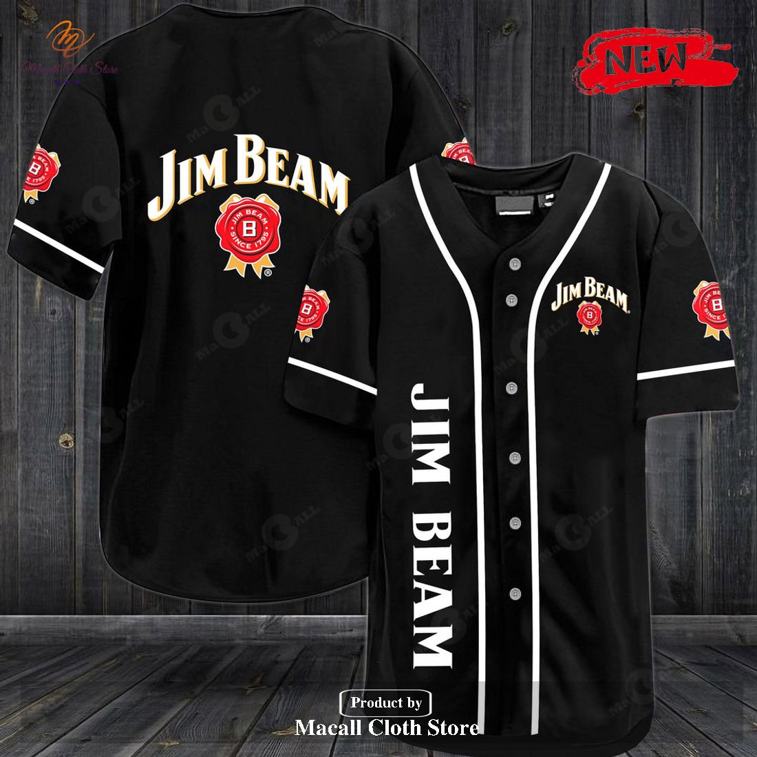 Jim Beam Black Pokemon Baseball Jersey Macall Cloth Store