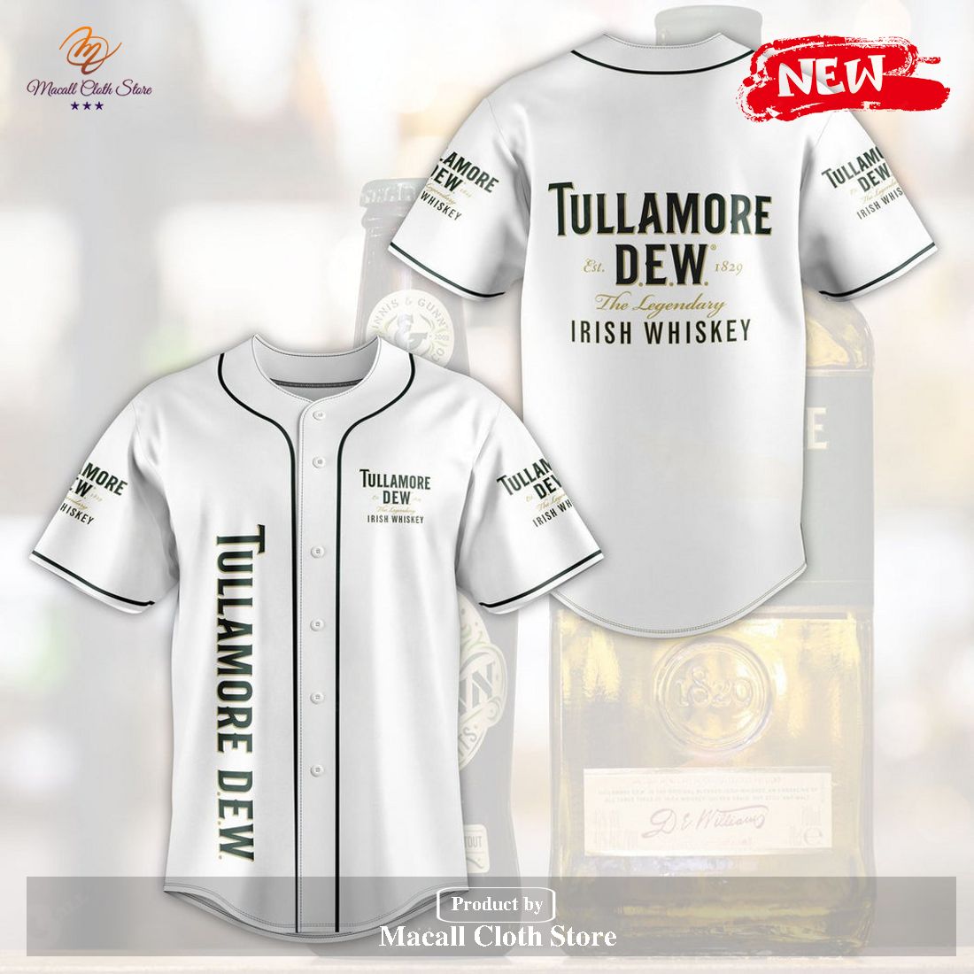 Tullamore Dew White Baseball Jersey