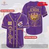Personalized Baby Yoda Holding Crown Royal All Over Print 3D Purple Unisex Baseball Jersey