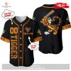 Personalized Tinker Bell Playing Baseball All Over Print Black Baseball Jersey