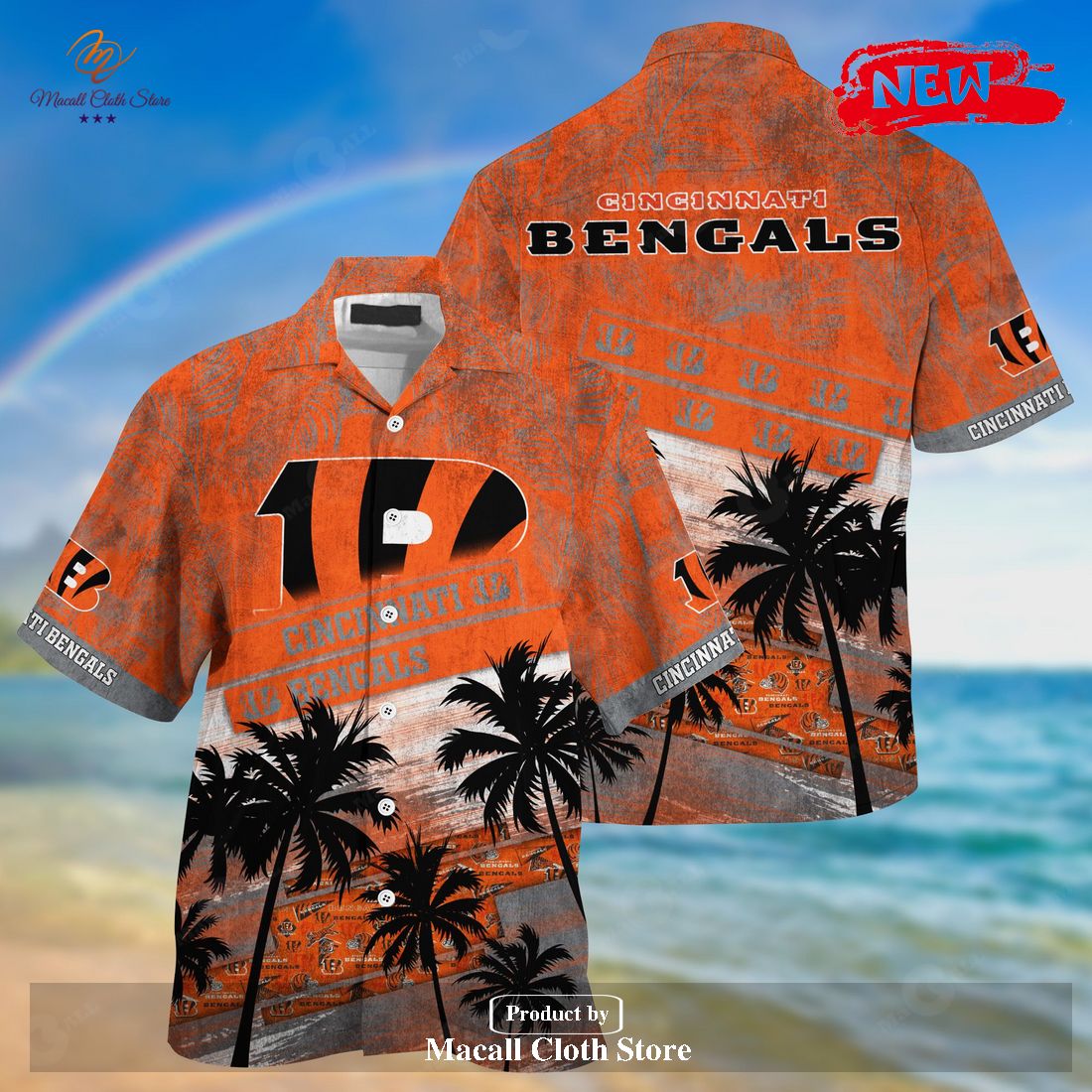 Cincinnati Bengals NFL Palm Tree Pattern For Sports Fans Unisex Hawaiian Shirt and Short Cincinnati Bengals NFL Palm Tree Pattern For Sports Fans Unisex Hawaiian Shirt and Short