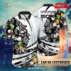 Personalized Name Cincinnati Bengals NFL Flower Mix Black Summer Football For Sports Fans Hawaiian Shirt and Short