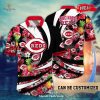 Personalized Name Cincinnati Reds MLB Flower Black Luxury Summer Baseball For Sports Fans Hawaiian Shirt and Short