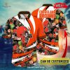 Personalized Name Cleveland Browns NFL Luxury Flower Summer Football For Sports Fans Hawaiian Shirt and Short