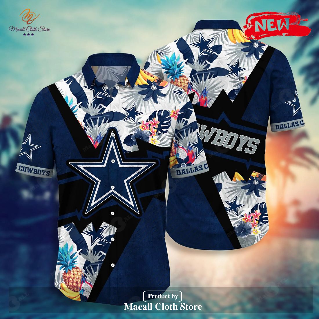 Dallas Cowboys NFL Flower 3D Hawaiian Shirt And Short For Fans