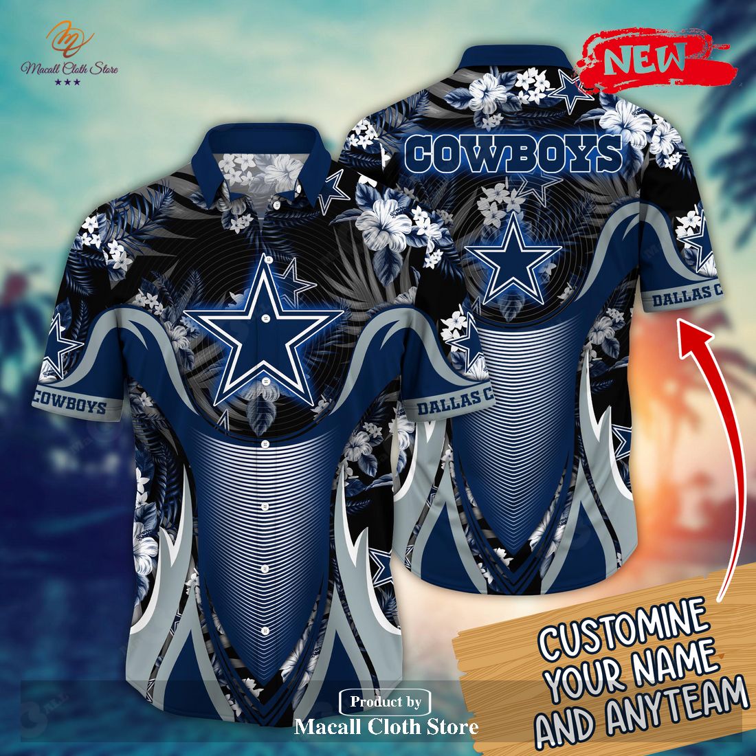 Personalized Name Dallas Cowboys NFL Luxury Flower Summer Football For ...