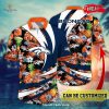 Personalized Name Denver Broncos NFL Luxury Flower Summer Football For Sports Fans Hawaiian Shirt and Short