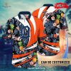 Personalized Name Detroit Tigers MLB Flower Black Luxury Summer Baseball For Sports Fans Hawaiian Shirt and Short
