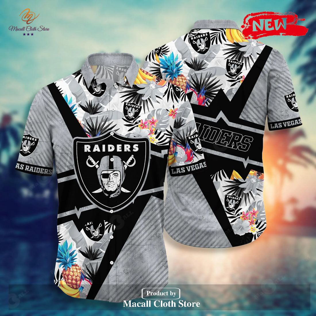 Las Vegas Raiders Tropical Flowers For Fans Hawaiian Shirt and Short -  Banantees