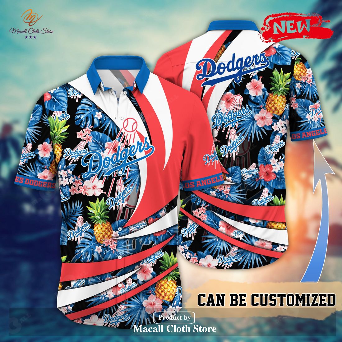 Personalized Name Los Angeles Dodgers MLB Flower Pineapple Summer Baseball For Sports Fans Hawaiian Shirt and Short Personalized Name Los Angeles Dodgers MLB Flower Pineapple Summer Baseball For Sports Fans Hawaiian Shirt and Short