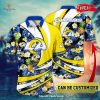 Personalized Name Los Angeles Rams NFL Flower Mix Black Summer Football For Sports Fans Hawaiian Shirt and Short
