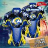 Personalized Name Los Angeles Rams NFL Flower Pineapple Summer Football For Sports Fans Hawaiian Shirt and Short