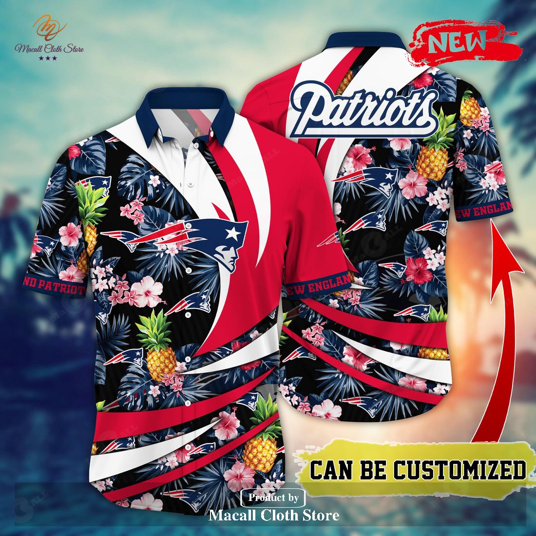 Personalized Name New England Patriots NFL Flower Pineapple Summer Football For Sports Fans Hawaiian Shirt and Short Personalized Name New England Patriots NFL Flower Pineapple Summer Football For Sports Fans Hawaiian Shirt and Short