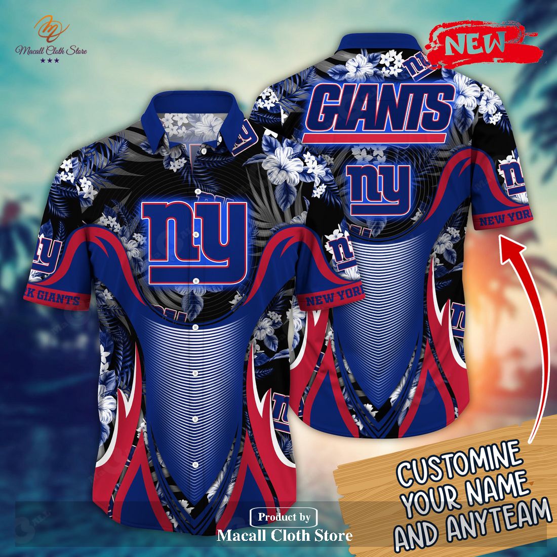 New York Giants NFL Custom Name Hawaii Shirt For Fans Summer Gift -  Banantees