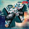 Personalized Name Philadelphia Eagles NFL Flower Pineapple Summer Football For Sports Fans Hawaiian Shirt and Short
