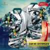 Personalized Name Philadelphia Eagles NFL Flower Mix Black Summer Football For Sports Fans Hawaiian Shirt and Short