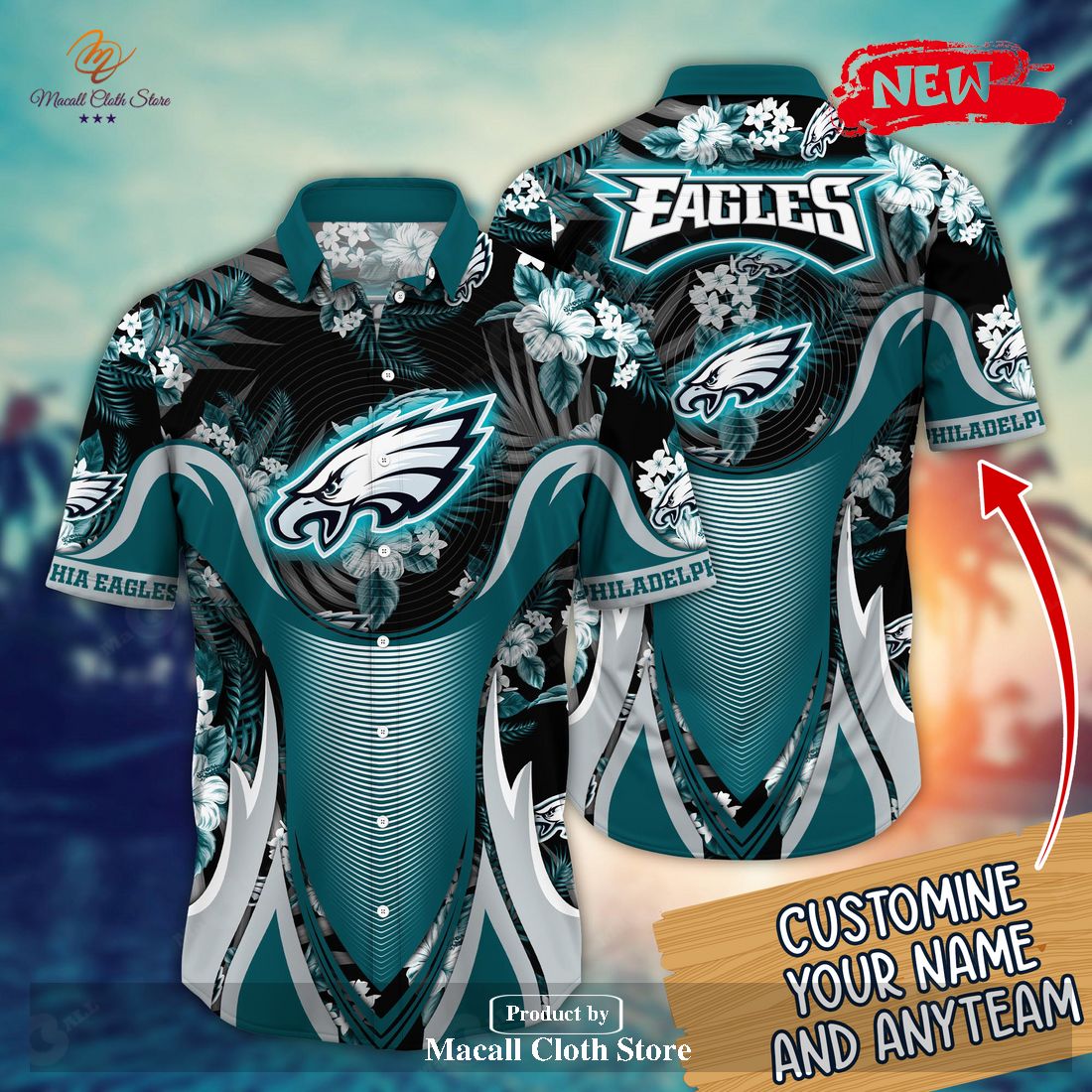 Philadelphia Eagles Personalized Name Tropical Floral Men Women Hawaiian  Shirt And Shorts For NFL Football Fans - YesItCustom