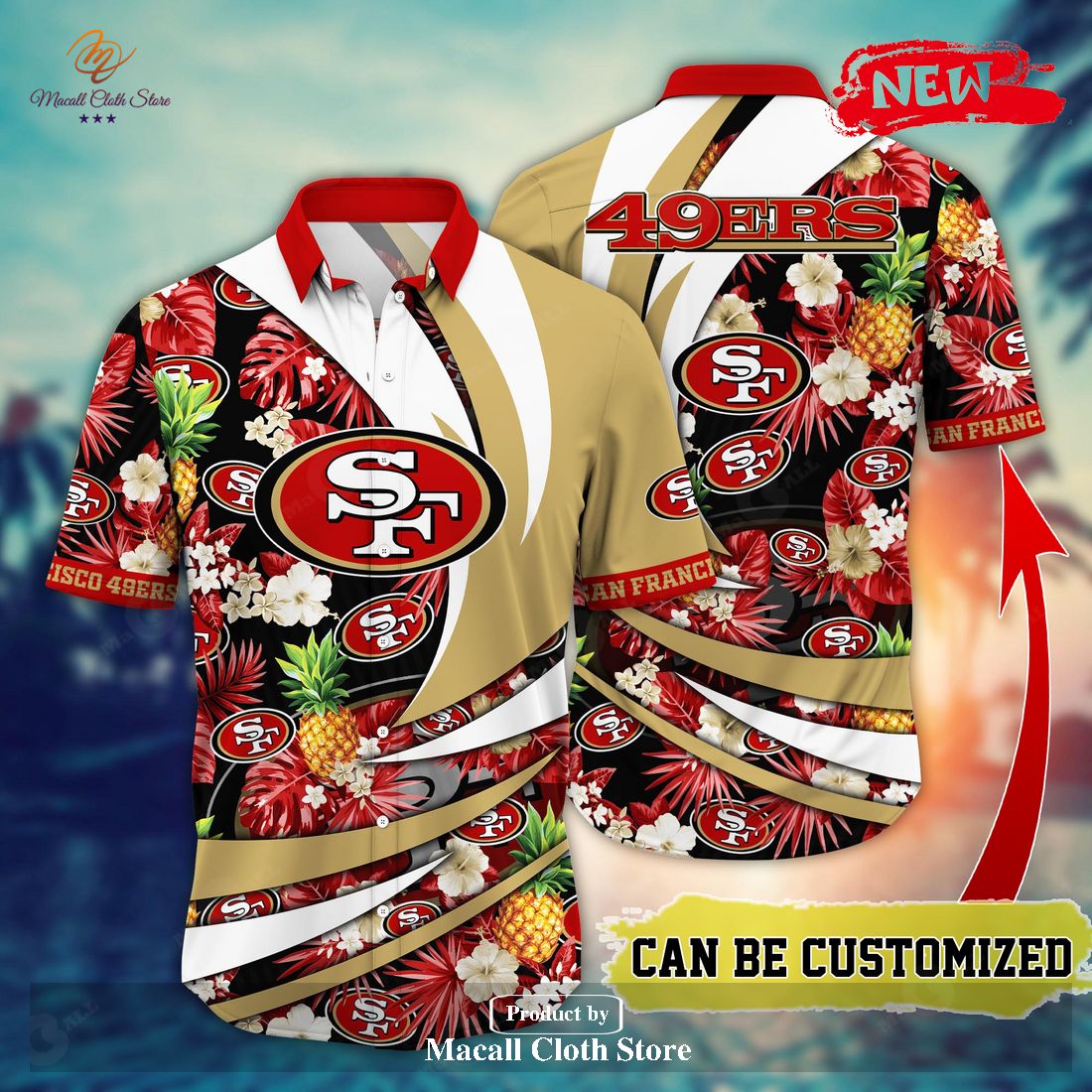 San Francisco 49ers NFL Pineapple Hawaiian Shirt