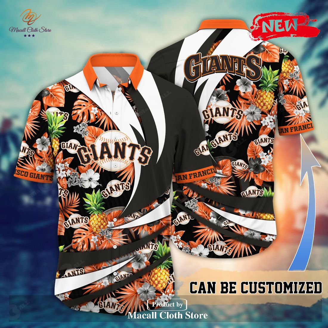 Personalized Name San Francisco Giants MLB Flower Pineapple Summer Baseball For Sports Fans Hawaiian Shirt and Short Personalized Name San Francisco Giants MLB Flower Pineapple Summer Baseball For Sports Fans Hawaiian Shirt and Short