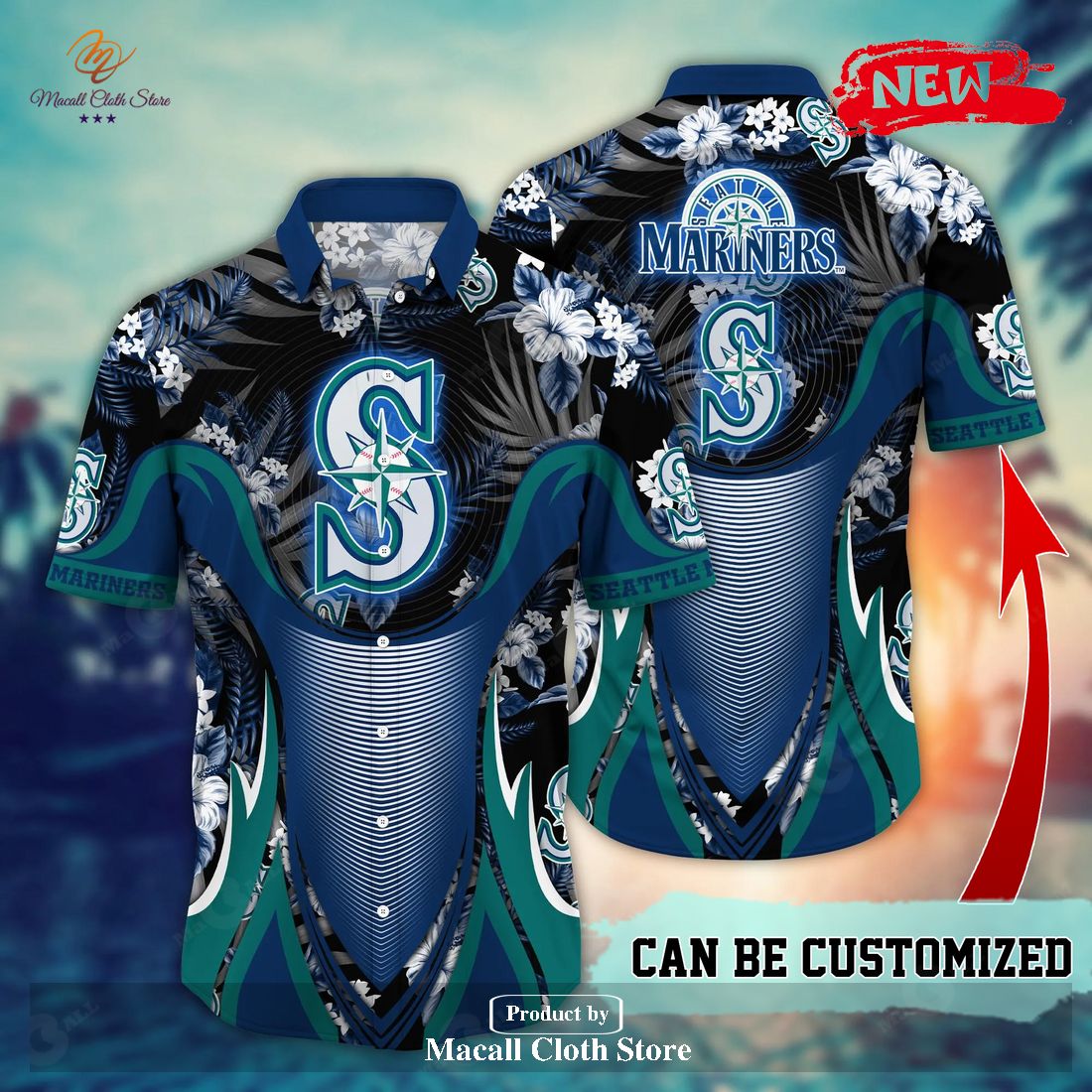 Personalized Name Seattle Mariners MLB Flower Black Luxury Summer Baseball For Sports Fans Hawaiian Shirt and Short Personalized Name Seattle Mariners MLB Flower Black Luxury Summer Baseball For Sports Fans Hawaiian Shirt and Short