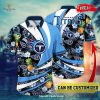 Personalized Name Tennessee Titans NFL Luxury Flower Summer Football For Sports Fans Hawaiian Shirt and Short