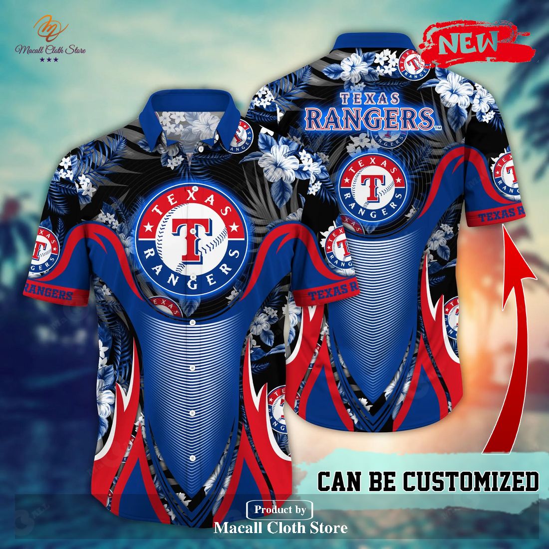 Personalized Texas Rangers MLB Flower Summer Tropical Hawaiian Shirt -  YesItCustom