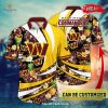 Personalized Name Washington Commanders NFL Flower Mix Black Summer Football For Sports Fans Hawaiian Shirt and Short