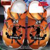 Personalized Name Number Basketball Player Black Orange Crocs Classic Clog Shoes