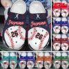 Personalized Name Number Colorful Baseball Break The Wall Crocs Classic Clog Shoes