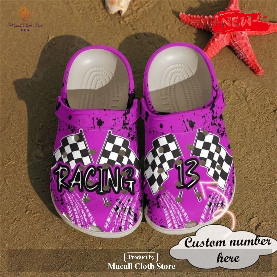 Personalized Number Racing Born To Race Crocs Clog Shoes