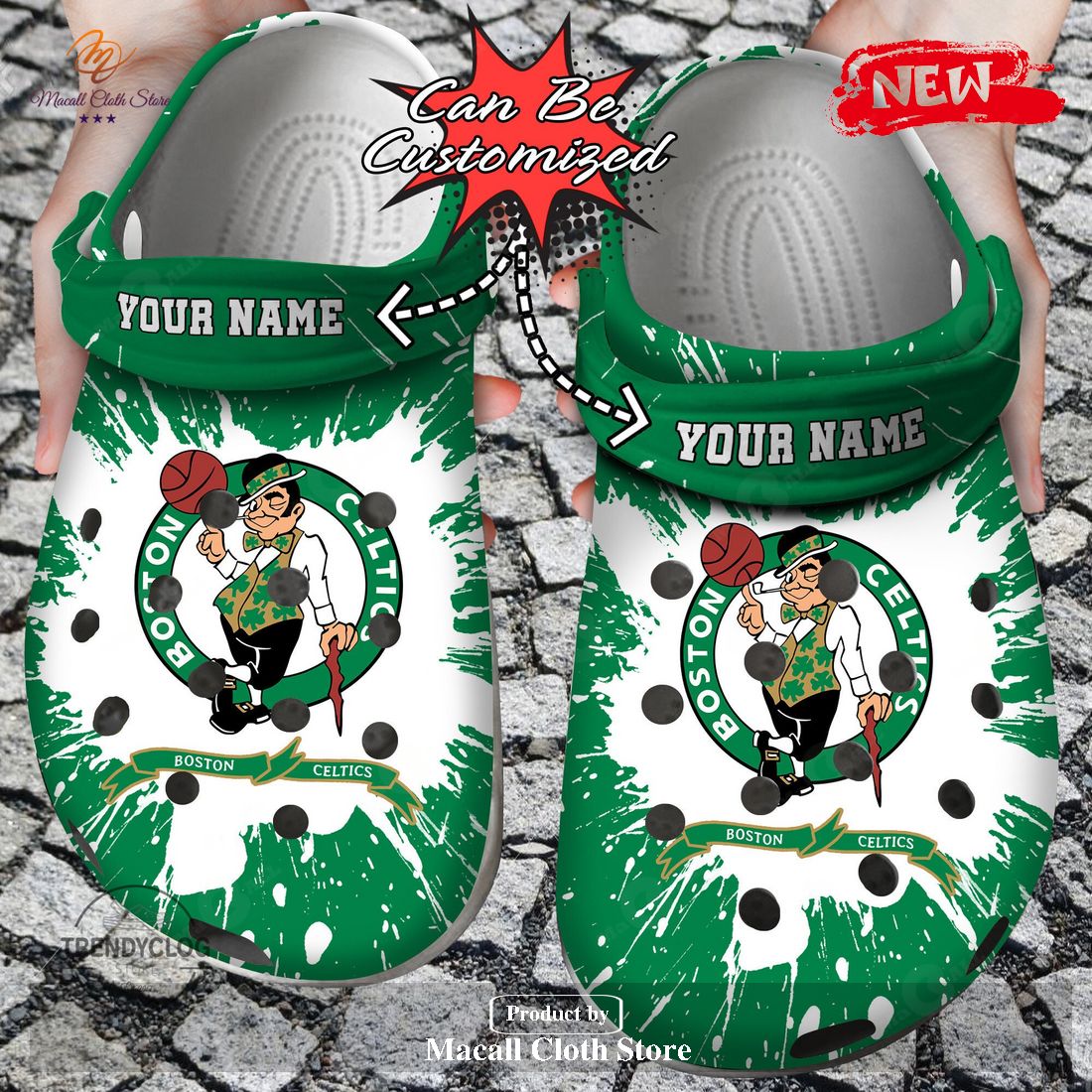 Personalized Name Basketball Crocs Bceltics Team Clog Shoes Personalized Name Basketball Crocs Bceltics Team Clog Shoes