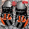 Personalized Name Football Crocs Dbroncos American Flag Breaking Wall Clog Shoes