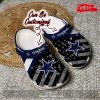 Personalized Name Football Crocs Dbroncos American Flag Breaking Wall Clog Shoes