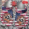 Personalized Name Football Crocs Lv Raiders Team Pattern Clog Shoes