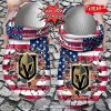 Personalized Name Hockey Crocs Tb Lightning American Flag Breaking Wall Clog Shoes