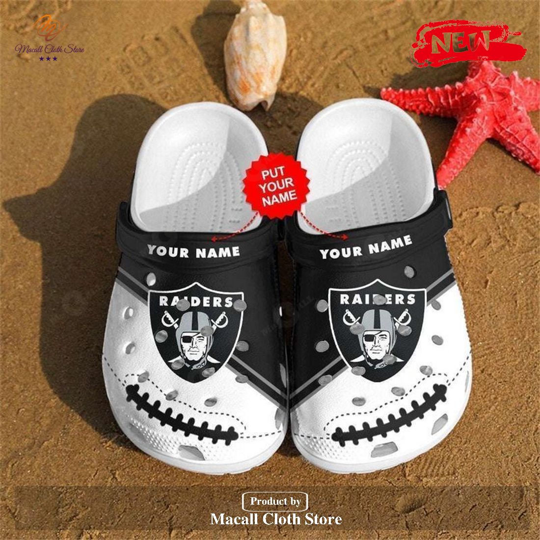 Personalized Name Las Vegas Raiders Gift For Fan Crocs Crocband Clogs Comfy Footwear