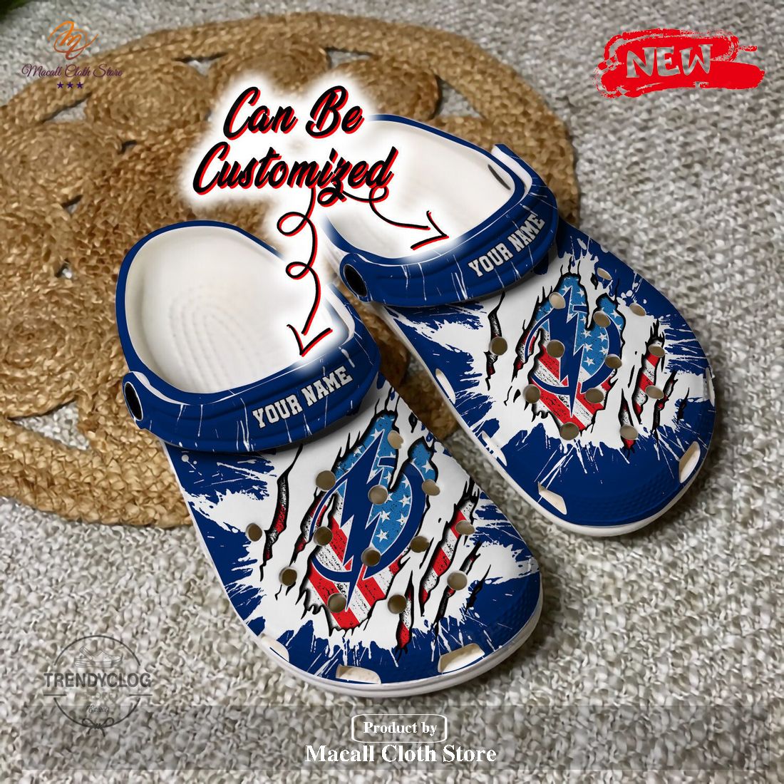 Personalized Name Lightning Crocs Tb Lightning Hockey Ripped American Flag Clog Shoes