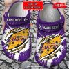 Personalized Name Logo Baseball Team American Flag Breaking Wall Crocs Clog Shoes