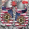 Personalized Name Logo Football Team Ripped Claw Crocs Style Clog Shoes