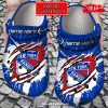 Personalized Name Logo Sport University Team American Flag Breaking Wall Crocs Clog Shoes