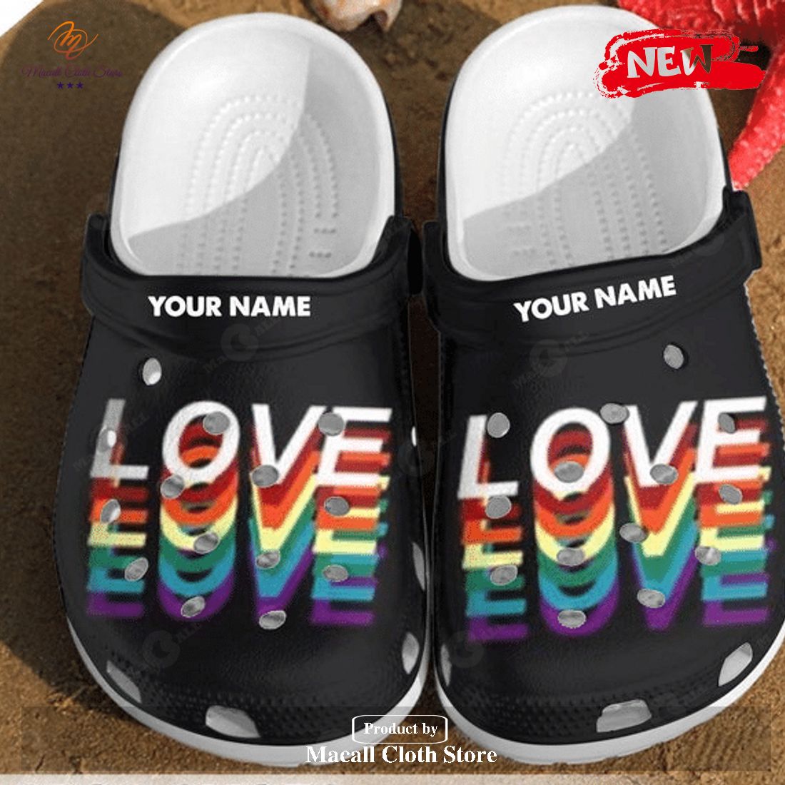 Personalized Name Love Is Love Crocs Rubber Crocs Crocband Clogs Comfy Footwear