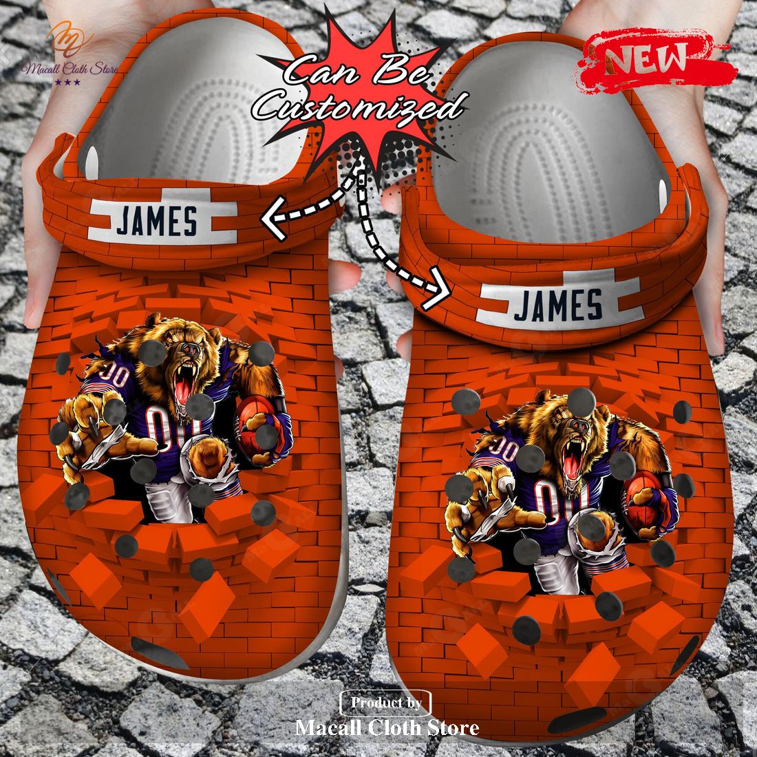 Personalized Name Mascot Team Flame Hand Crocs Style Clog Shoes